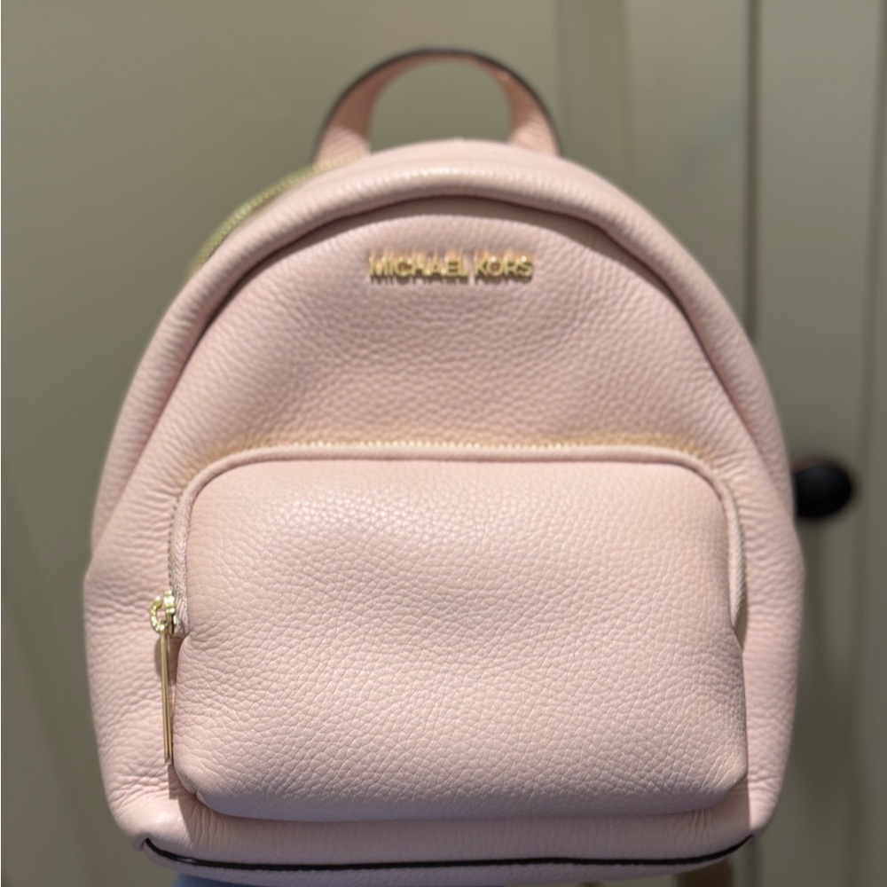 Michael Kors Pink Mini Backpack with Gold Accents